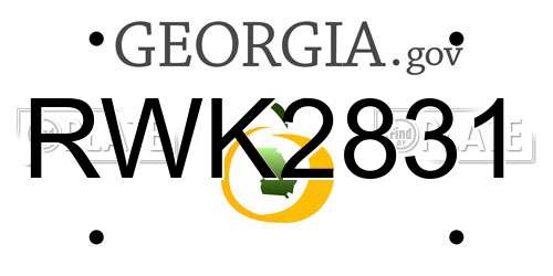 RWK2831 Georgia License Plate