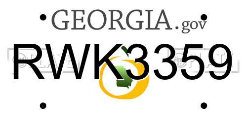 RWK3359 Georgia License Plate
