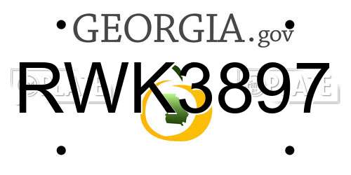 RWK3897 Georgia License Plate