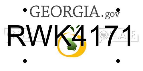 RWK4171 Georgia License Plate