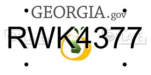 RWK4377 Georgia License Plate