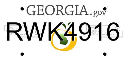 RWK4916 Georgia License Plate