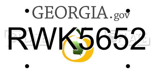 RWK5652 Georgia License Plate