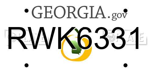 RWK6331 Georgia License Plate