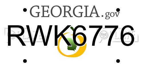 RWK6776 Georgia License Plate