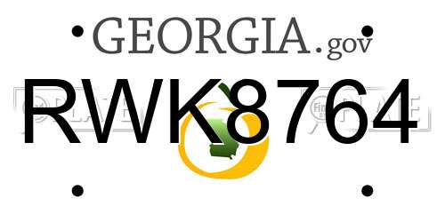 RWK8764 Georgia License Plate
