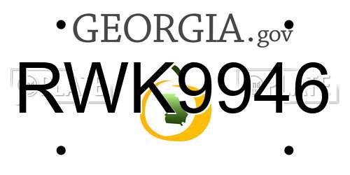 RWK9946 Georgia License Plate