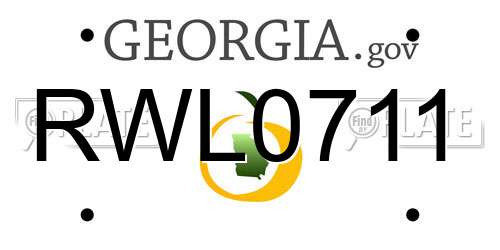 RWL0711 Georgia License Plate