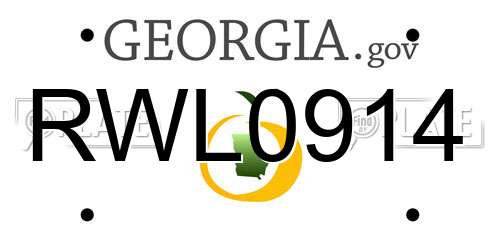 RWL0914 Georgia License Plate
