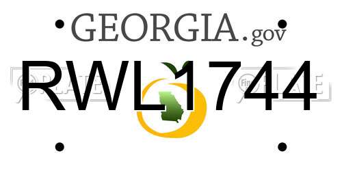 RWL1744 Georgia License Plate