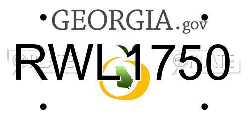 RWL1750 Georgia License Plate