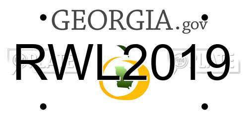 RWL2019 Georgia License Plate