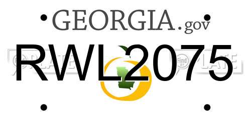 RWL2075 Georgia License Plate