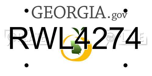 RWL4274 Georgia License Plate