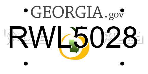 RWL5028 Georgia License Plate
