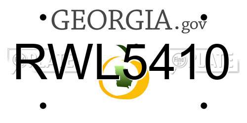RWL5410 Georgia License Plate