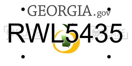 RWL5435 Georgia License Plate
