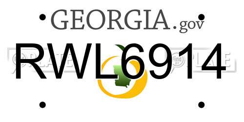 RWL6914 Georgia License Plate