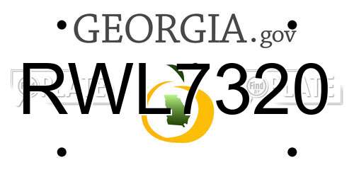 RWL7320 Georgia License Plate