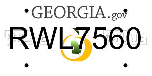 RWL7560 Georgia License Plate