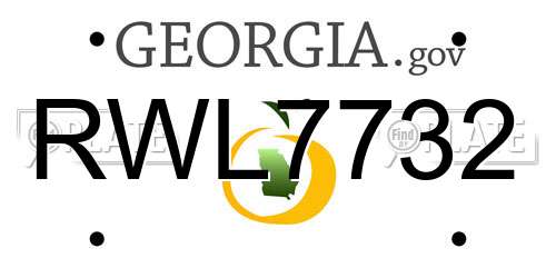 RWL7732 Georgia License Plate