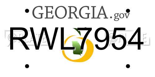 RWL7954 Georgia License Plate