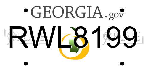 RWL8199 Georgia License Plate