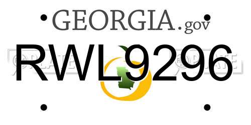 RWL9296 Georgia License Plate