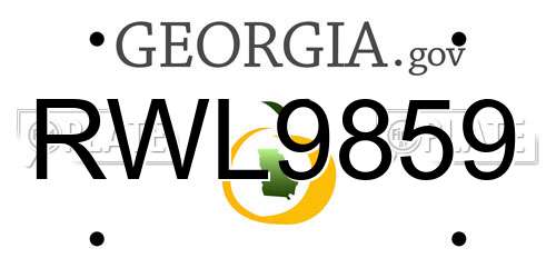 RWL9859 Georgia License Plate