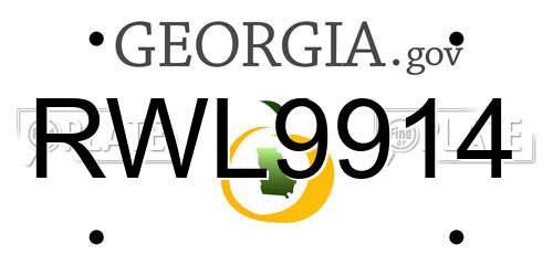 RWL9914 Georgia License Plate