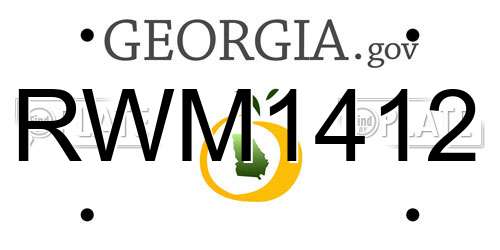 RWM1412 Georgia License Plate