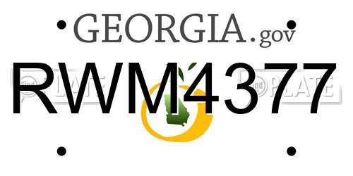 RWM4377 Georgia License Plate