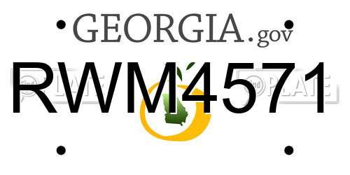 RWM4571 Georgia License Plate