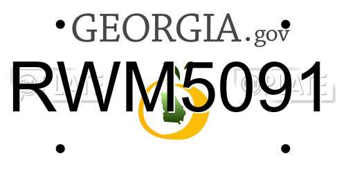 RWM5091 Georgia License Plate
