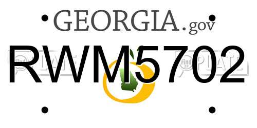 RWM5702 Georgia License Plate