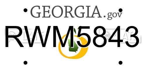RWM5843 Georgia License Plate