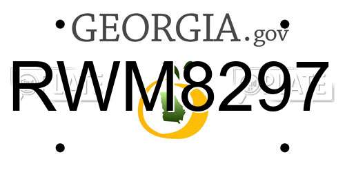 RWM8297 Georgia License Plate