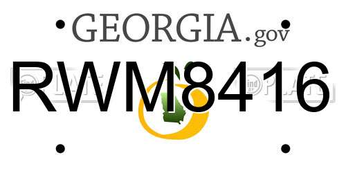 RWM8416 Georgia License Plate