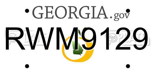 RWM9129 Georgia License Plate