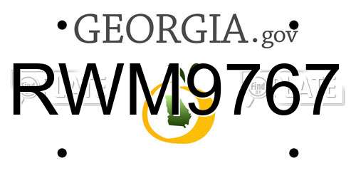 RWM9767 Georgia License Plate