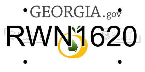 RWN1620 Georgia License Plate