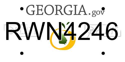 RWN4246 Georgia License Plate