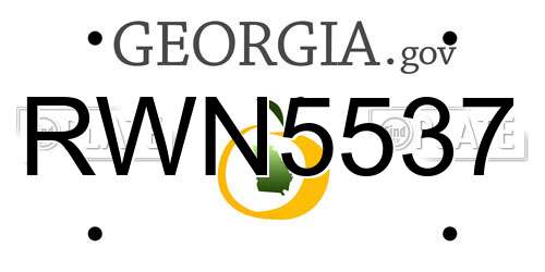 RWN5537 Georgia License Plate