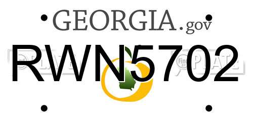 RWN5702 Georgia License Plate