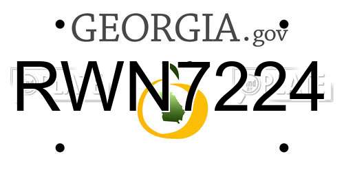 RWN7224 Georgia License Plate