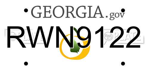 RWN9122 Georgia License Plate