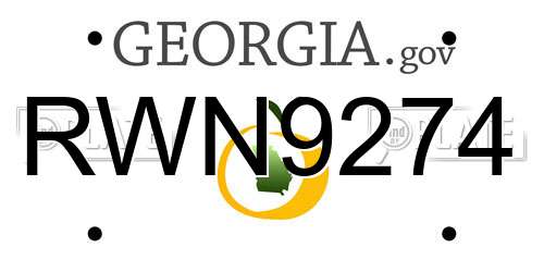 RWN9274 Georgia License Plate
