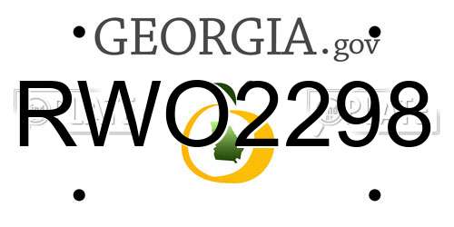 RWO2298 Georgia License Plate