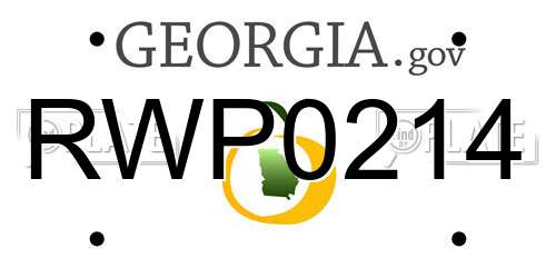 RWP0214 Georgia License Plate