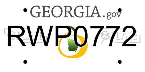 RWP0772 Georgia License Plate